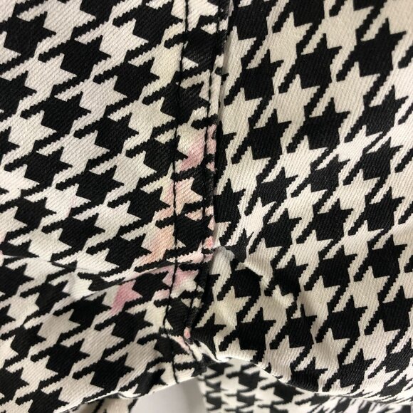 Lip Service Womens Houndstooth Needle Skinny Jeans Zipper Ankle Black White 27 - Picture 4 of 6